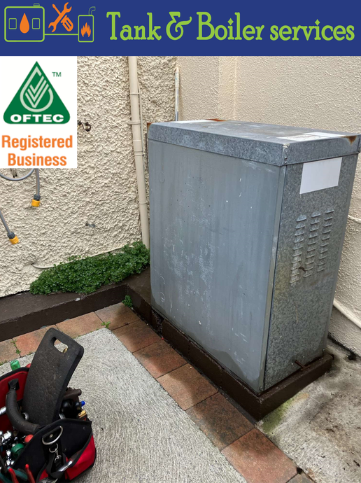 Signs of an oil leak at the boiler